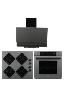 Alveus 3’lü Ankastre Set Gri Modern(3000-KLS670-MFA627) - 1