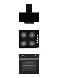 ALVEUS 605 SİYAH SOĞUTMA FANLI 3'LÜ ANKASTRE SET [F17-GLS640-MFA605] - ALVEUS