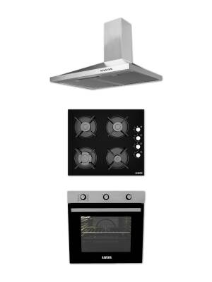 ALVEUS 615 INOX-SİYAH 3'LÜ ANKASTRE SET - 1