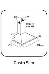 ALVEUS 90 LIK GUSTO INOX PİRAMİT DAVLUMBAZ (90 CM) - 3