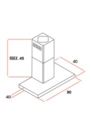 ALVEUS 90 LIK SİYAH LARA DAVLUMBAZ(90CM)(KARBON FİLTRELİ) - 3