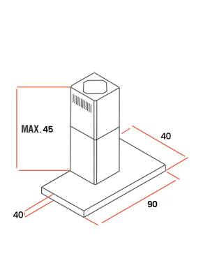ALVEUS 90 LIK SİYAH LARA DAVLUMBAZ(90CM)(KARBON FİLTRELİ) - 3
