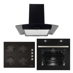 ALVEUS AKDENİZ 604 SİYAH 3'LÜ ANKASTRE SET(İBER-GLS-640-MFA604) - Alveus