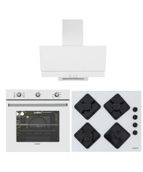 ALVEUS ECOPLUS BEYAZ [TURBO FANLI] 3'lü Ankastre Set (AD07-A10-AF860) - ALVEUS