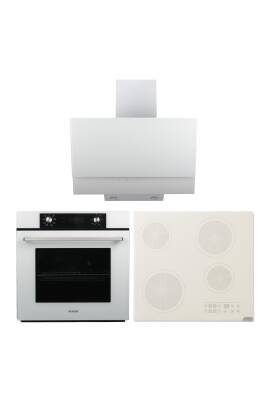 Alveus Elegance Beyaz Elektrikli 3'lü Cam Dijital Ankastre Set (3000-VİTRO-MFA627) - 1