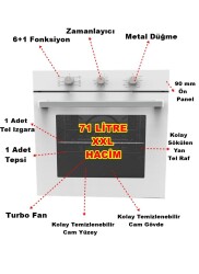 ALVEUS MFA 614 BEYAZ (TURBO FAN) ANKASTRE FIRIN - 2