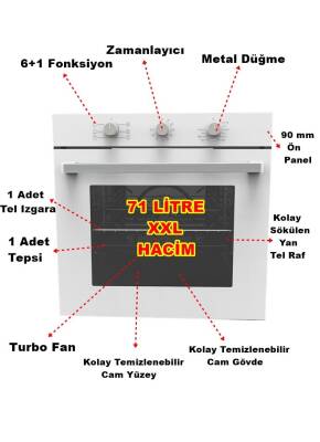 ALVEUS MFA 614 BEYAZ (TURBO FAN) ANKASTRE FIRIN - 2
