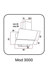 ALVEUS MOD 3000 HG SİYAH DOKUNMATIK/ DIJITAL CAM DAVLUMBAZ - 4