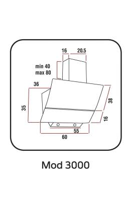 ALVEUS MOD 3000 HG SİYAH DOKUNMATIK/ DIJITAL CAM DAVLUMBAZ - 4