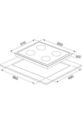 ALVEUS NEW 627 SİYAH CAM 3'LÜ ANKASTRE SET [BİNDESİT-GLS640-MFA627] - 6