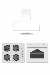 ALVEUS NEWCASTLE 604T 3'LÜ BEYAZ ANKASTE SET (F17 - GLS640 - 604T) - 1