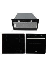 Alveus Nova 615 Siyah Elektrikli Gömme Aspiratörlü 3' lü Ankastre Set(F9(52cm)-VİTRO-MFA615) - 2