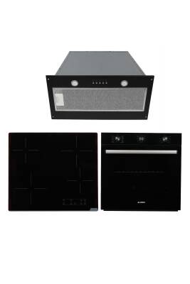 Alveus Nova 615 Siyah Elektrikli Gömme Aspiratörlü 3' lü Ankastre Set(F9(52cm)-VİTRO-MFA615) - 2