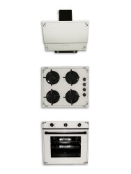 ALVEUS LÜX RUSTİK KREM 3'LÜ CAM ANKASTRE SET - 1