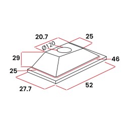 ALVEUS SCHLOSSER F9 SİYAH 52 CM CAM GÖMME ASPİRATÖR (1000M3) - 4