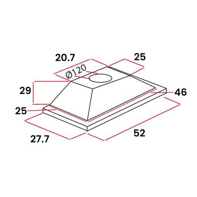 ALVEUS SCHLOSSER F9 SİYAH 52 CM CAM GÖMME ASPİRATÖR (1000M3) - 4