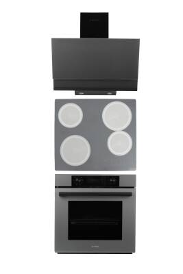 Alveus Shadow Gri Elektrikli 3'lü Cam Dijital Ankastre Set (3000-VİTRO-MFA627) - 1