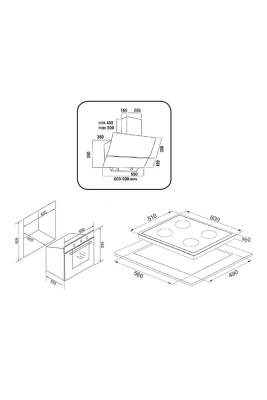 EXEP BASİC EĞİK BEYAZ ANKASTRE SET (ED401-EO330-EF200) - 5