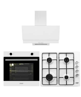 EXEP BASİC EĞİK BEYAZ ANKASTRE SET (ED401-EO330-EF200) - 1