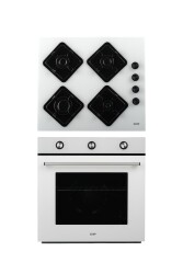 Exep Elegra 2’li Beyaz Ankastre Set(Cam Gazlı Ocak + Turbo Fırın (EO320+ EF240) - EXEP