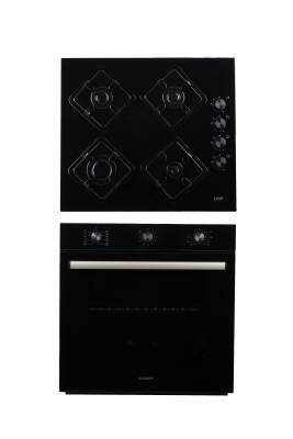Exep Elegra 2’li Siyah Ankastre Set(Cam Gazlı Ocak + Turbo Fırın (EO320+ EF240) - 1