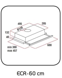 EXEP F6 ECR ÇİFT FİLTRE INOX PANEL SÜRGÜLÜ ASPİRATÖR - 2