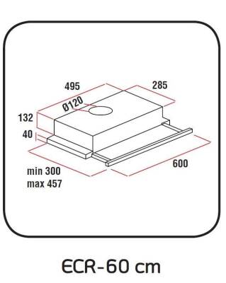 EXEP F6 ECR ÇİFT FİLTRE INOX PANEL SÜRGÜLÜ ASPİRATÖR - 2