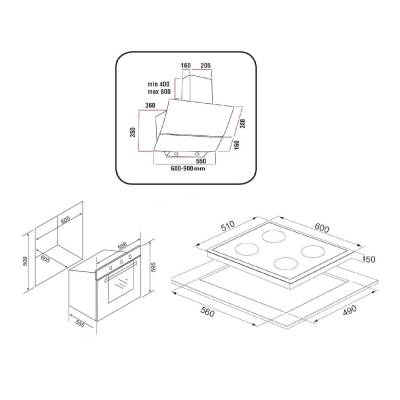 EXEP LİNE BEYAZ 3 LÜ ANKASTRE SET (ED401-EO320-EF200) - 5