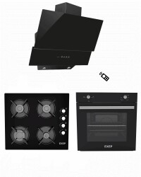 EXEP SMART SİYAH 3 LÜ ANKASTRE SET (ED402-EO320-EF200) - 1