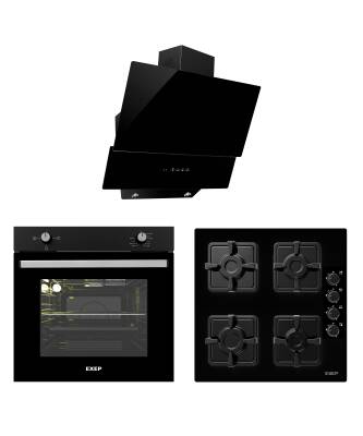 EXEP SMART SİYAH 3 LÜ ANKASTRE SET (ED402-EO320-EF200) - 1